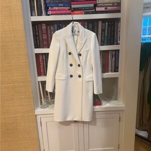 Zara White Double-Breasted Trench Coat